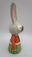 Spring folk art cute bunny girl in dress 4.5 inches tall