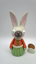 Spring folk art cute bunny girl in dress 4.5 inches tall