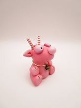 Christmas folk art small pink sitting reindeer