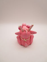Christmas folk art small pink sitting reindeer
