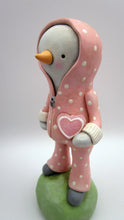Valentine folk art snowman man pink heart theme