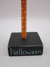 Halloween vintage style flying pumpkin with ghost rider