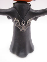 Halloween folk art Pumpkin as a BAT with silver bat charm