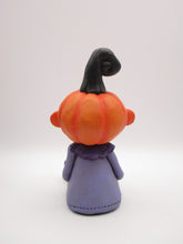 Halloween Pumpkin sitter with zig zag mouth and swirl ears