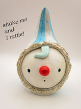 Christmas folk art snowman head that rattles when shaken!