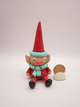 Christmas folk art sitting elf