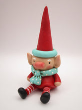 Christmas folk art sitting elf