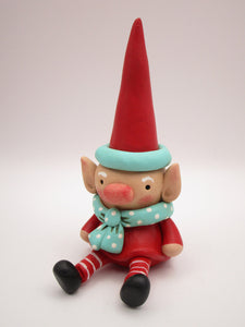 Christmas folk art sitting elf