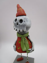 Halloween folk art skelly skeleton moon and stars