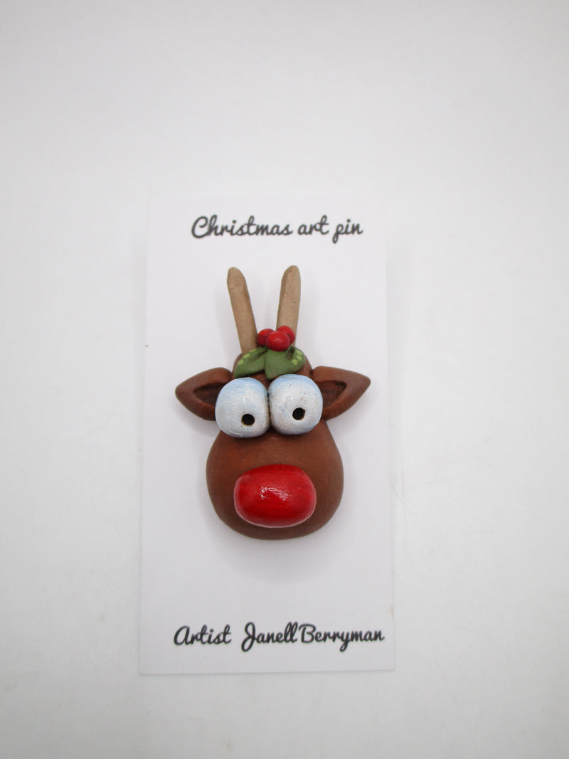 Christmas reindeer wearable PIN