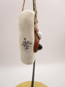 Christmas folk art ornament with reindeer character