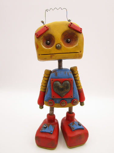 Robot Monster with metal heart and metal accents