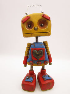 Robot Monster with metal heart and metal accents