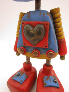 Robot Monster with metal heart and metal accents