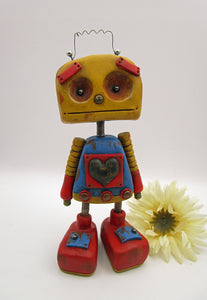 Robot Monster with metal heart and metal accents
