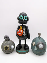 Halloween folk art ROBOT vintage theme 6.75 tall