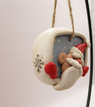Christmas folk art ornament with Santa