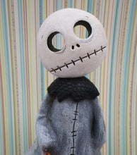 Halloween Skelly Ghost with see thru eyes - one of a kind signed folk art