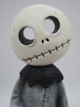 Halloween Skelly Ghost with see thru eyes - one of a kind signed folk art
