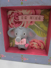 Valentine wood shadow box with ELEPHANT be mine