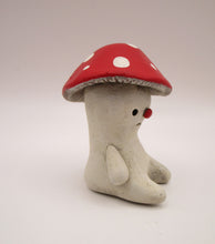 Spring folk art or Christmas folk art sitting mushroom character