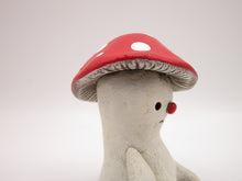 Spring folk art or Christmas folk art sitting mushroom character