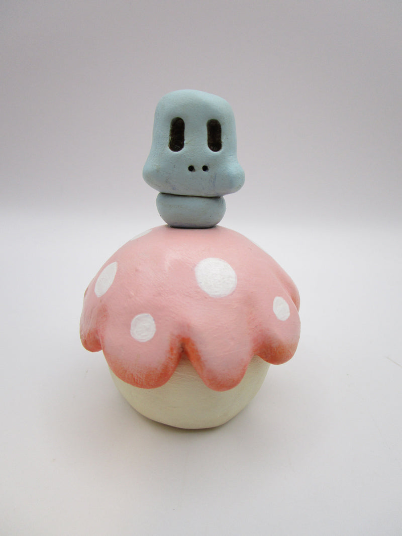 Halloween trinket box pastels skull and polka dots with black heart inside