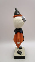 Halloween folk art skelly skeleton with sneakers and party hat