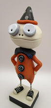 Halloween folk art skelly skeleton with sneakers and party hat