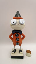 Halloween folk art skelly skeleton with sneakers and party hat