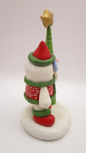 Christmas folk art detailed snowman and wacky woodland tree friend