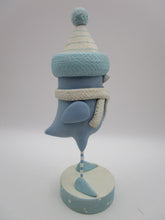 Christmas folk art light blue snowbird