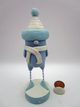 Christmas folk art light blue snowbird