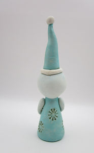 Christmas folk art snowman with snowflake like pattern