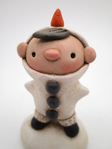 Christmas KID wearing a snowman costume just 2.5 inches tall