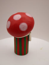 Christmas folk art small mushroom character with heart