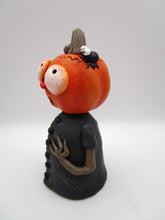 Halloween folk art pumpkin man and spider