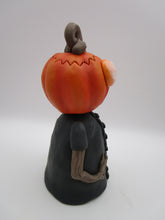 Halloween folk art pumpkin man and spider