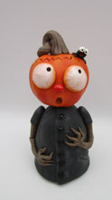 Halloween folk art pumpkin man and spider