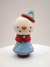 Christmas folk art small snowman snowgirl snowflake theme