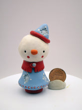 Christmas folk art small snowman snowgirl snowflake theme