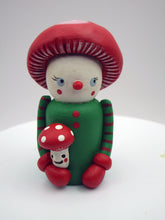 Christmas folk art small mushroom character