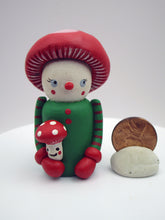 Christmas folk art small mushroom character