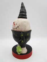 Halloween folk art Skelly Skeleton monster moon and stars theme