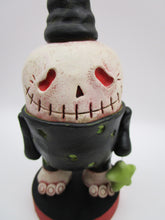 Halloween folk art Skelly Skeleton monster moon and stars theme