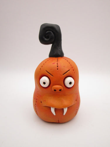 Halloween folk art pumpkin with FANGS