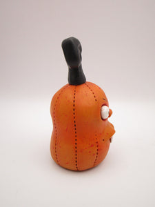 Halloween folk art pumpkin with FANGS