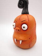 Halloween folk art pumpkin with FANGS