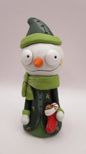 Christmas folk art snowman with stocking and big scarf