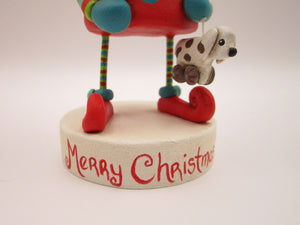 Christmas ELF with dog toy charm and lots of stripes